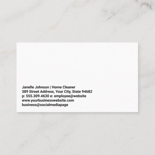 Pictogrammen voor het schoonmaken van het huis | Z Visitekaartje (Achterkant)