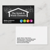 Pictogrammen voor het schoonmaken van het huis | Z Visitekaartje (Voorkant / Achterkant)