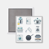 Pictogrammen voor huishoudelijke apparaten (5) magneet (Voorkant / Achterkant)