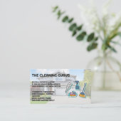 Pictogrammen voor reinigingsgereedschappen visitekaartje (Staand voorkant)