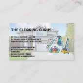 Pictogrammen voor reinigingsgereedschappen visitekaartje (Voorkant)