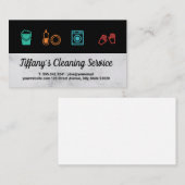 Pictogrammen voor schoonmaakapparatuur visitekaartje (Voorkant / Achterkant)