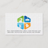 Pictogrammen voor schoonmaakapparatuur visitekaartje (Achterkant)