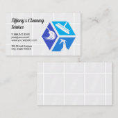 Pictogrammen voor schoonmaakservice | Badkamer Teg Visitekaartje (Voorkant / Achterkant)