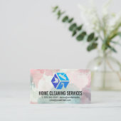 Pictogrammen voor schoonmaakservice | witgouden ma visitekaartje (Staand voorkant)