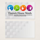 Pictogrammen voor schoonmaakservices | dienstmeisj visitekaartje (Voorkant /achterkant)