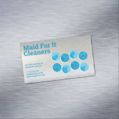 Pictogrammen voor schoonmaakservices magnetisch visitekaartje (Voorbeeld)