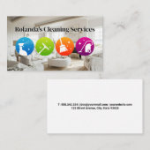 Pictogrammen voor schoonmaakservices | Schone mode Visitekaartje (Voorkant / Achterkant)