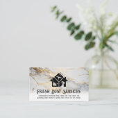 Pictogrammen voor schoonmaken | Goudfoliemarmer Visitekaartje (Staand voorkant)