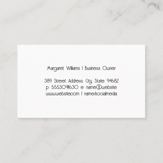 Pictogrammen voor schoonmaken | Goudfoliemarmer Visitekaartje (Achterkant)