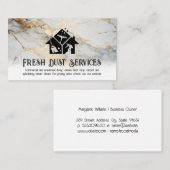 Pictogrammen voor schoonmaken | Goudfoliemarmer Visitekaartje (Voorkant / Achterkant)