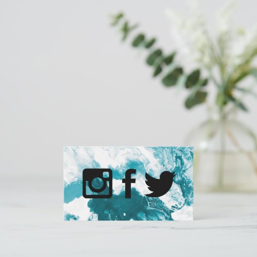 Pictogrammen voor sociale media | Artistieke achte Visitekaartje (Staand voorkant)