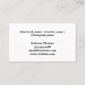 Pictogrammen voor sociale media | Artistieke achte Visitekaartje (Achterkant)