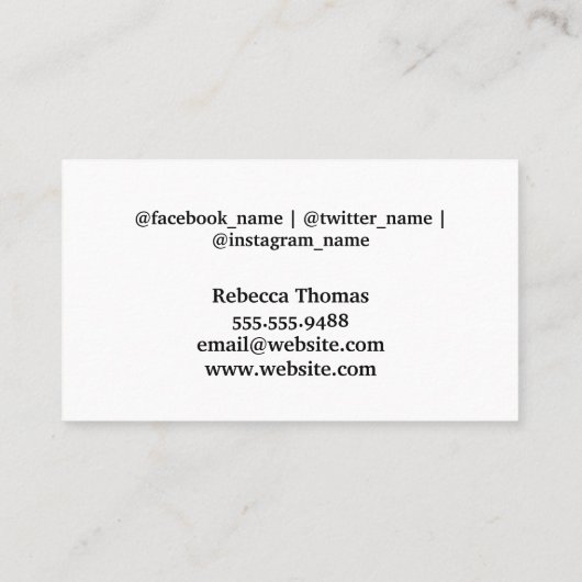 Pictogrammen voor sociale media | Artistieke achte Visitekaartje (Achterkant)