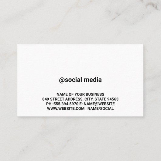 Pictogrammen voor sociale media visitekaartje (Achterkant)