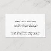 Pictogrammen voor thuisschoonmaakservice | Tegels  Visitekaartje (Achterkant)