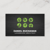 Pictogrammen voor tuingereedschap visitekaartje (Voorkant)