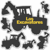 Pictogrammenset van de graafmachine sticker (Voorkant)