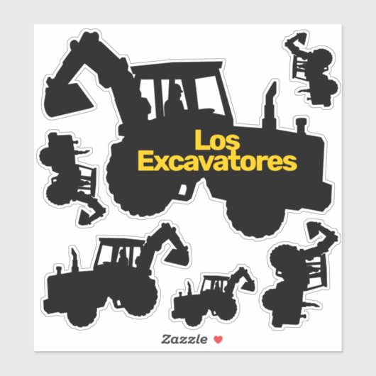 Pictogrammenset van de graafmachine sticker (Vel)