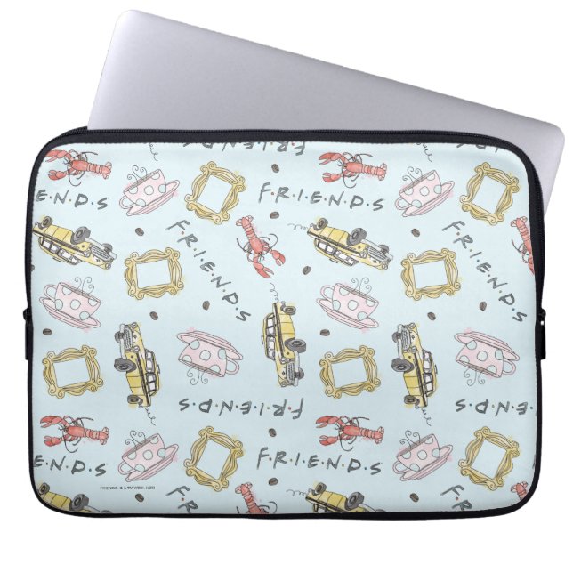 Pictogrampatroon FRIENDS™ Waterverf Laptop Sleeve (Voorkant)