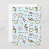 Pictogrampatroon FRIENDS™ Waterverf Uitnodiging Briefkaart (Voorkant / Achterkant)