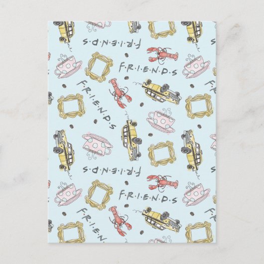 Pictogrampatroon FRIENDS™ Waterverf Uitnodiging Briefkaart (Voorkant)