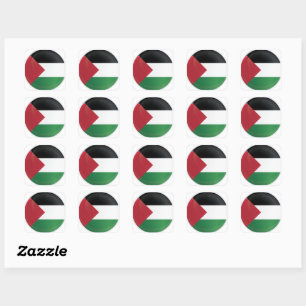 Pictogramvlag Palestina-Ronde Vierkante Sticker
