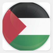 Pictogramvlag Palestina-Ronde Vierkante Sticker (Voorkant)