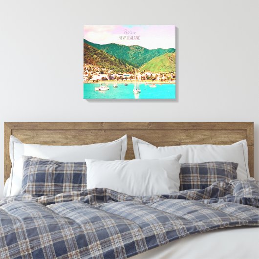 Picton Harbor Nieuw-Zeeland Canvas Afdruk (Insitu (Slaapkamer))