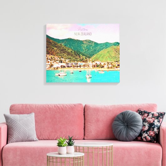 Picton Harbor Nieuw-Zeeland Canvas Afdruk (Insitu (Woonkamer))