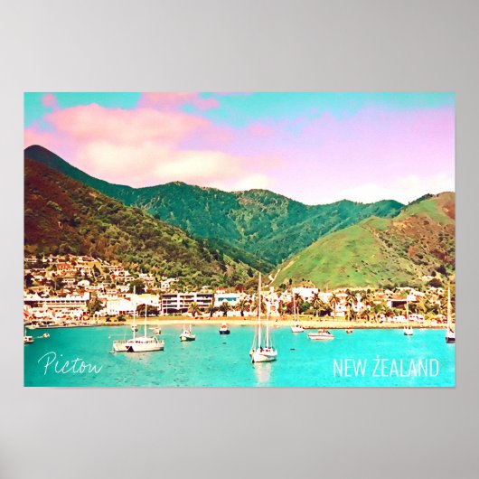 Picton Harbor Nieuw-Zeeland Poster (Voorkant)