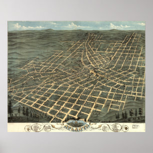  Pictorial Map of Atlanta (1871) Poster