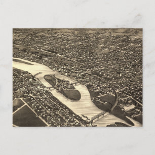 Pictorial Map of Aurora Illinois (1882) Briefkaart