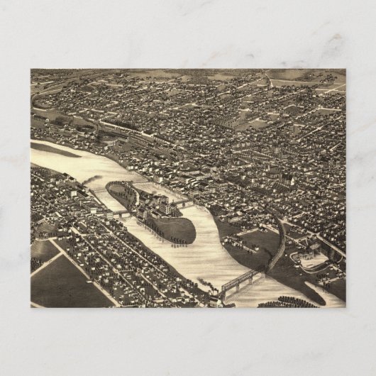  Pictorial Map of Aurora Illinois (1882) Briefkaart (Voorkant)