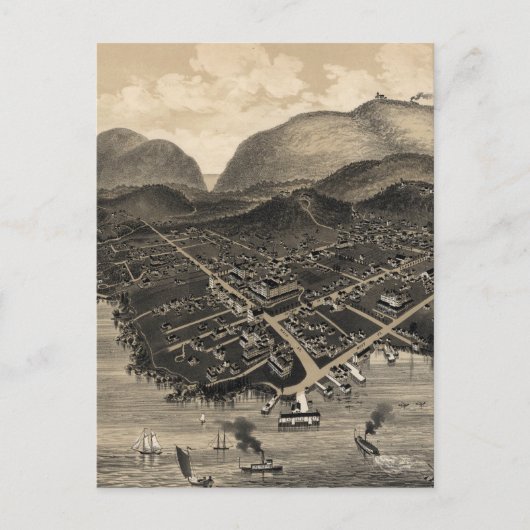  Pictorial Map of Bar Harbour (1886) Briefkaart (Voorkant)
