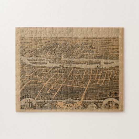  Pictorial Map of Batavia IL (1869) Legpuzzel (Horizontaal)