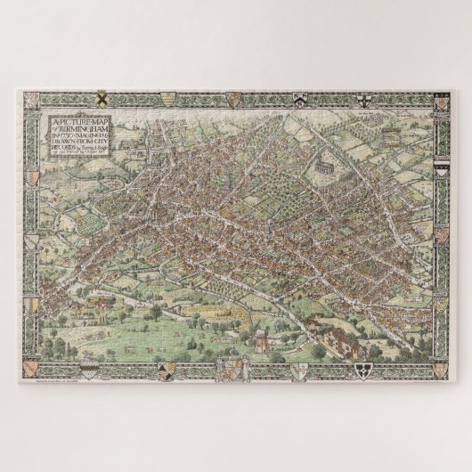 Pictorial Map of Birmingham England (1923) Legpuzzel (Horizontaal)