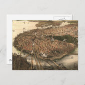  Pictorial Map of Boston (1877) Briefkaart (Voorkant / Achterkant)