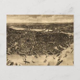  Pictorial Map of Boston (1905) (2) Briefkaart