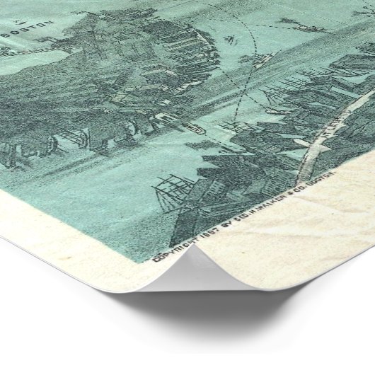  Pictorial Map of Boston Harbour (1897) Poster (Hoek)