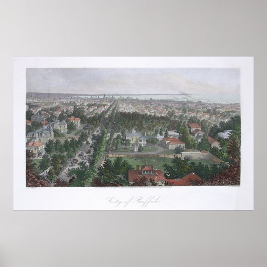  Pictorial Map of Buffalo NY (1872) Poster (Voorkant)