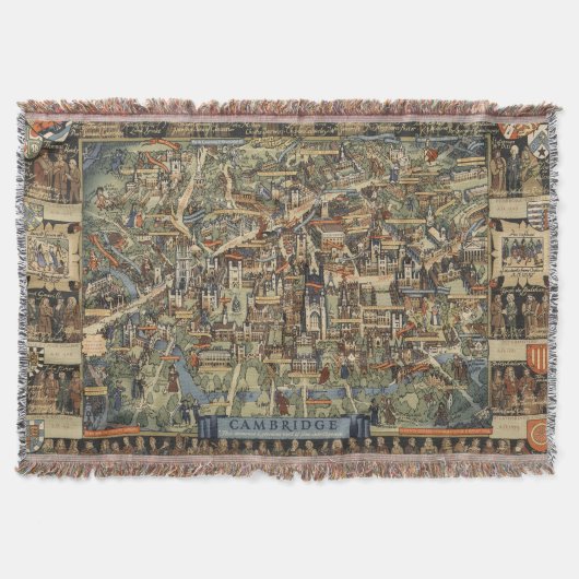 Pictorial Map of Cambridge, Engeland Deken (Voorkant)