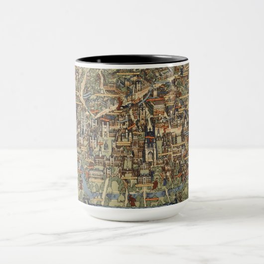 Pictorial Map of Cambridge, Engeland Mok (Midden)