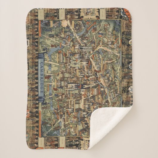 Pictorial Map of Cambridge, Engeland Sherpa Deken (Voorkant)