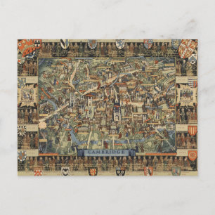 Pictorial Map of Cambridge, England Briefkaart