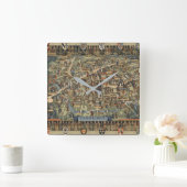 Pictorial Map of Cambridge, England Vierkante Klok (Huis)
