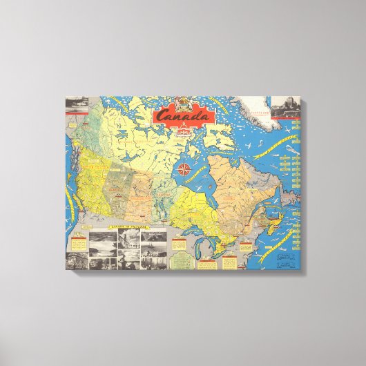 Pictorial Map of Canada - Landmarks Canvas Afdruk (Voorkant)