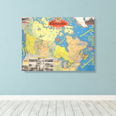 Pictorial Map of Canada - Landmarks Canvas Afdruk (Insitu (Houten vloer))
