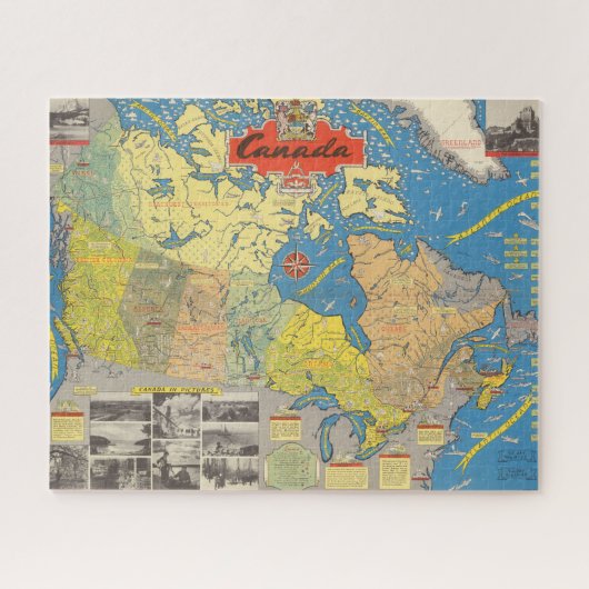 Pictorial Map of Canada - Landmarks Legpuzzel (Horizontaal)