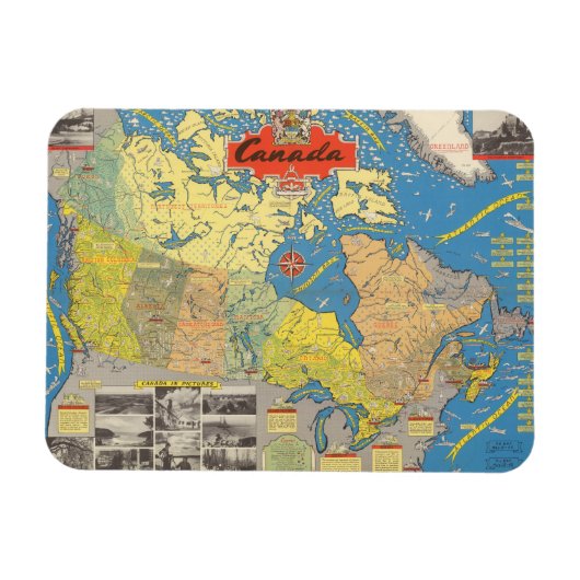 Pictorial Map of Canada - Landmarks Magneet (Horizontaal)
